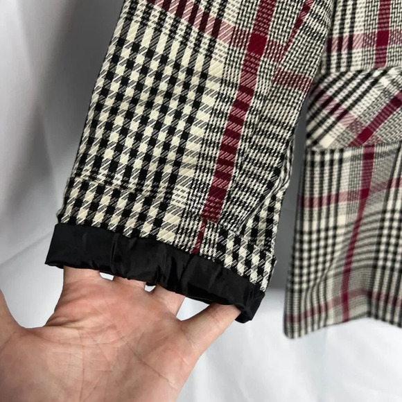 Ophelia Roe Black Red White Plaid Double Breasted Blazer Jacket Size Large - Picture 5 of 11